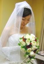 結婚式のベール姿