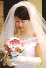 結婚式ベール姿写真