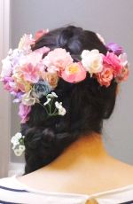 編込みロング花冠ヘアー