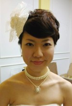 花嫁前髪カール帽子