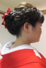 着物編み込みヘア
