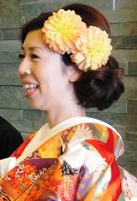 洋髪で着物婚