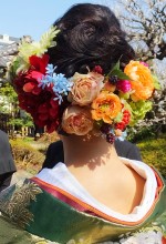 着物花嫁お花のヘアーアレンジ