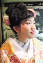 色打ち掛け和髪地毛で
