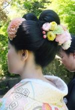 和の花嫁髪飾り生花