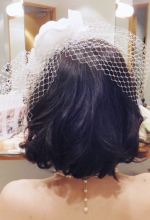 ゆる巻きボブコサージュヘア