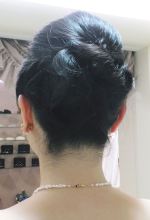 短い髪の毛アップスタイル