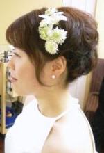 ショートヘアーカールアップ風アレンジ