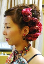 ショートヘアー披露宴アップスタイル