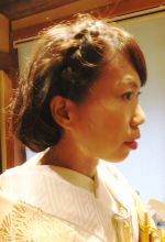 和装編み込みボブ